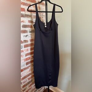 GOOD AMERICAN  Scuba Corset Midi Dress in black | size 4